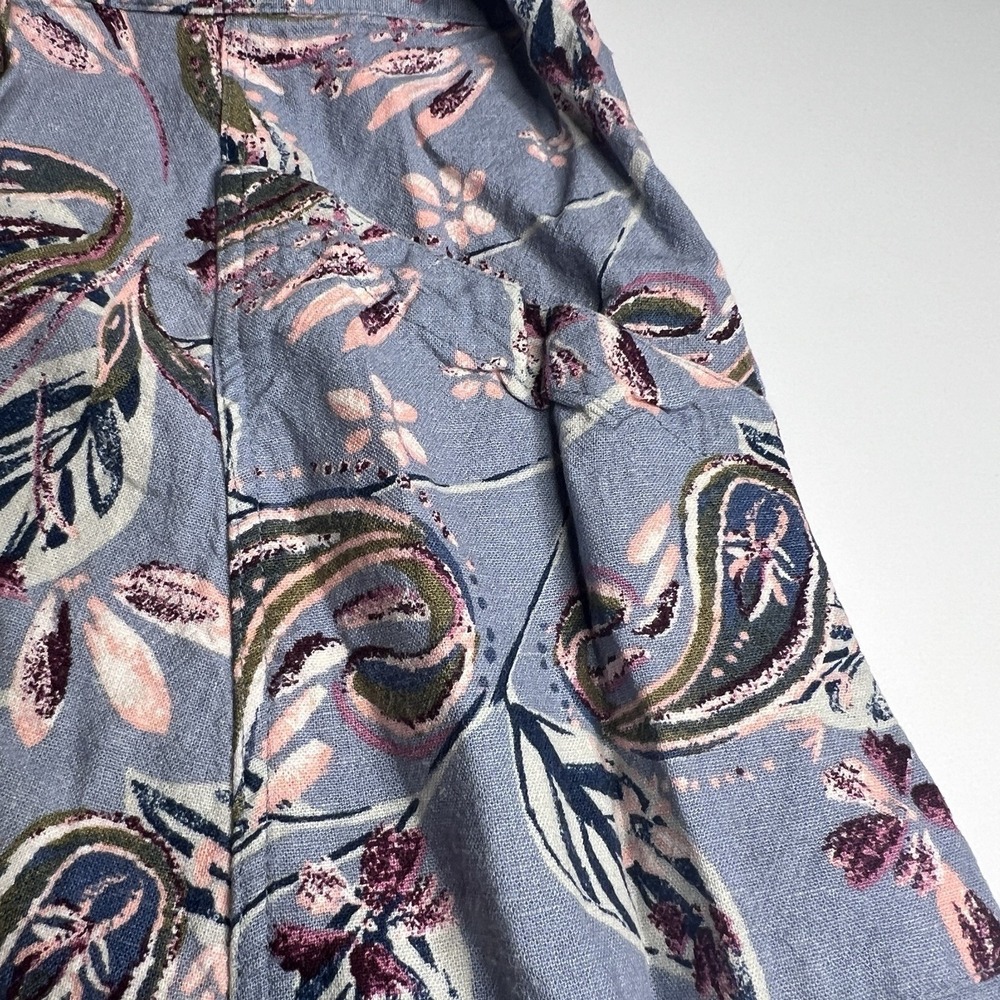 Mystree Linen Blend Midi Skirt Women L Floral Cottagecore Summer Peasant - Picture 4 of 10